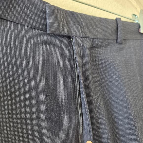 Perry Ellis Dress Pants Gray Dark Flat Front Men Size 36x34 Polyester Blend - Picture 4 of 12